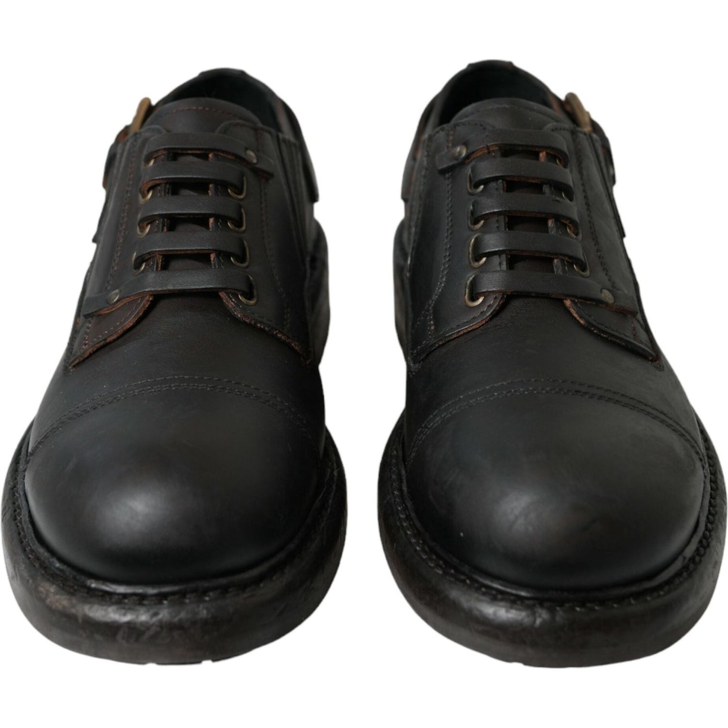 Dolce & Gabbana Elegant Mens Leather Derby Dress Shoes Dolce & Gabbana Dark Slate Gray