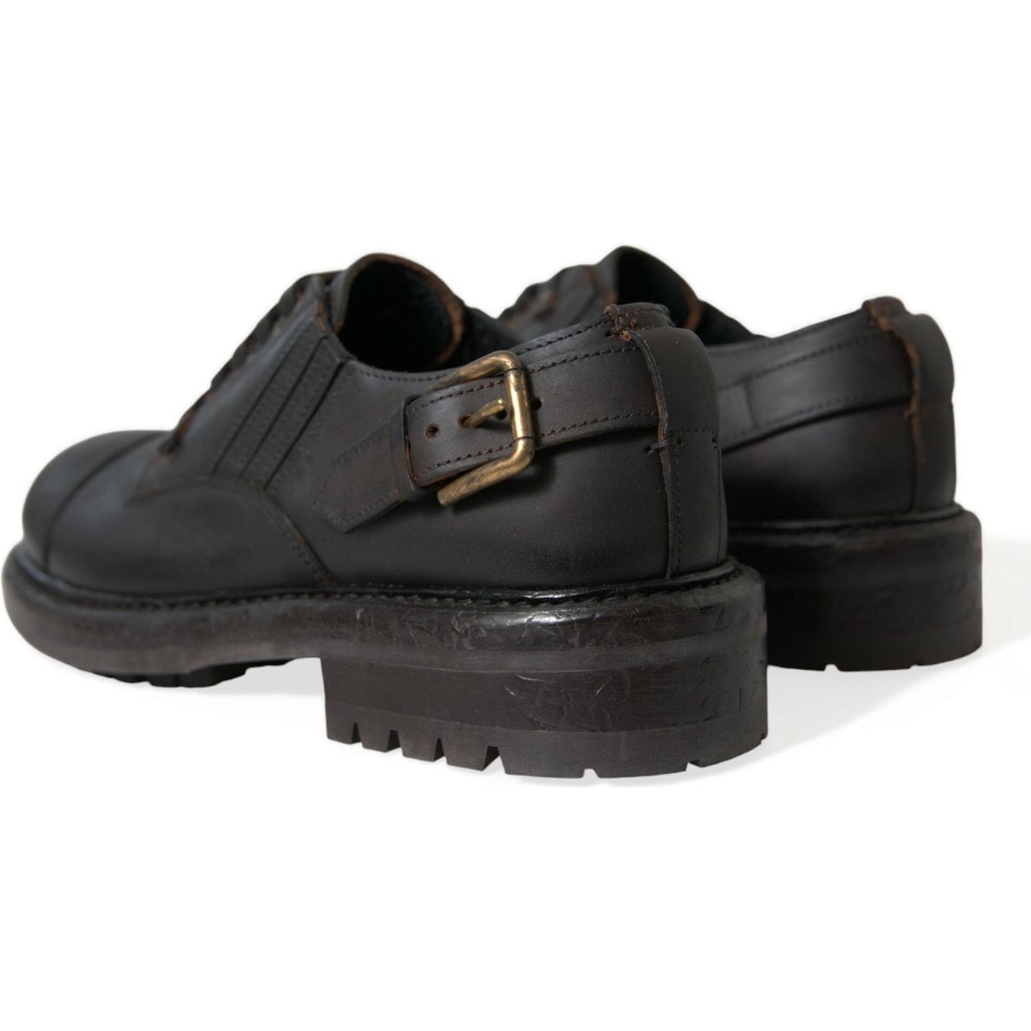 Dolce & Gabbana Elegant Mens Leather Derby Dress Shoes Dolce & Gabbana Dark Slate Gray