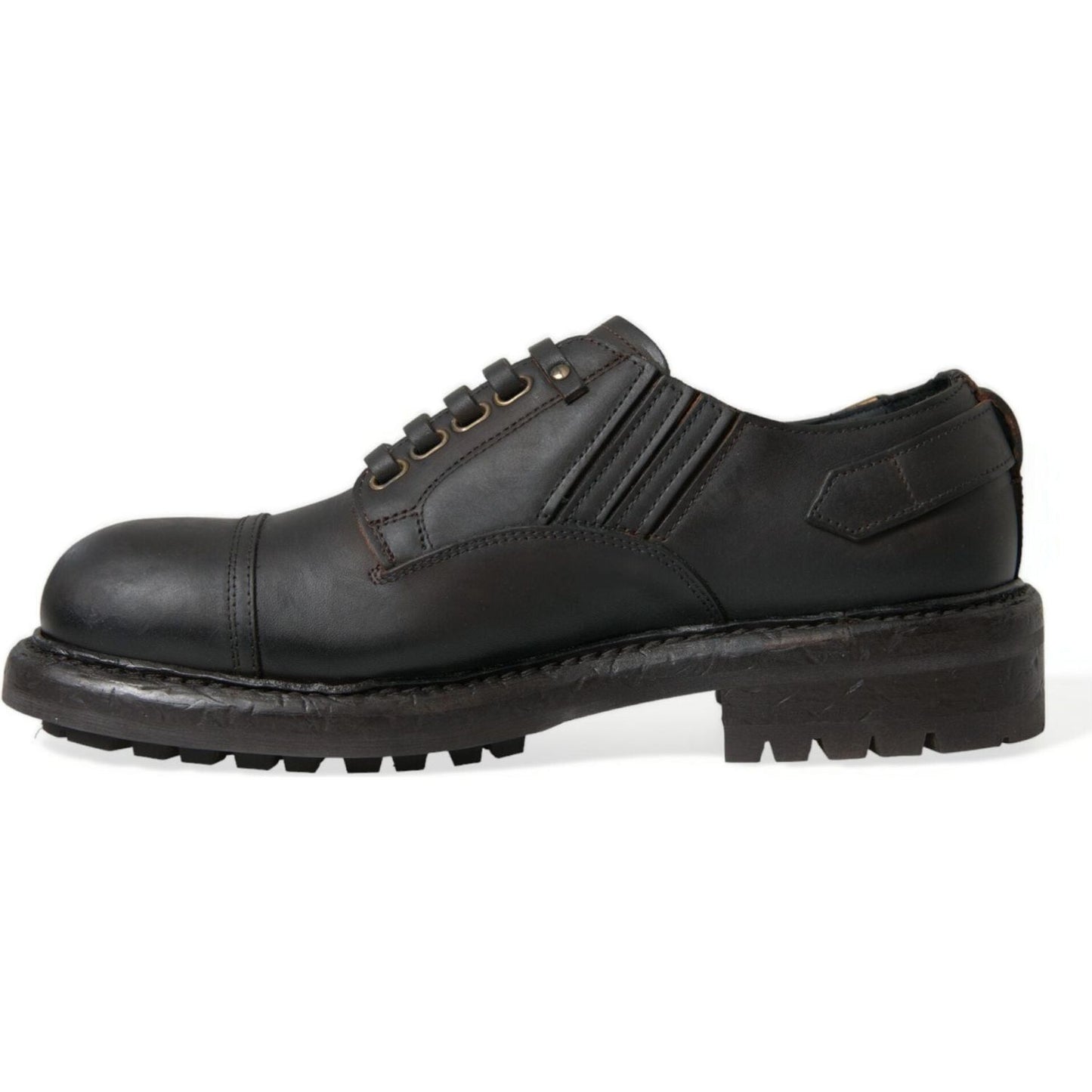 Dolce & Gabbana Elegant Mens Leather Derby Dress Shoes Dolce & Gabbana Dark Slate Gray