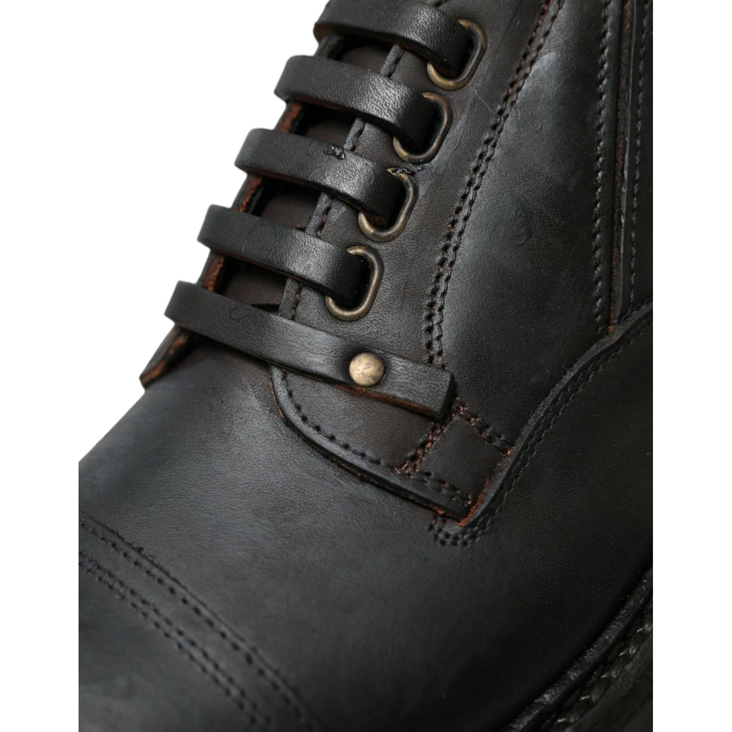 Dolce & Gabbana Elegant Mens Leather Derby Dress Shoes Dolce & Gabbana Dark Slate Gray