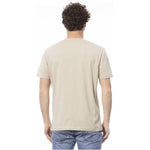 Invicta Beige Cotton Men T-Shirt Invicta Light Gray