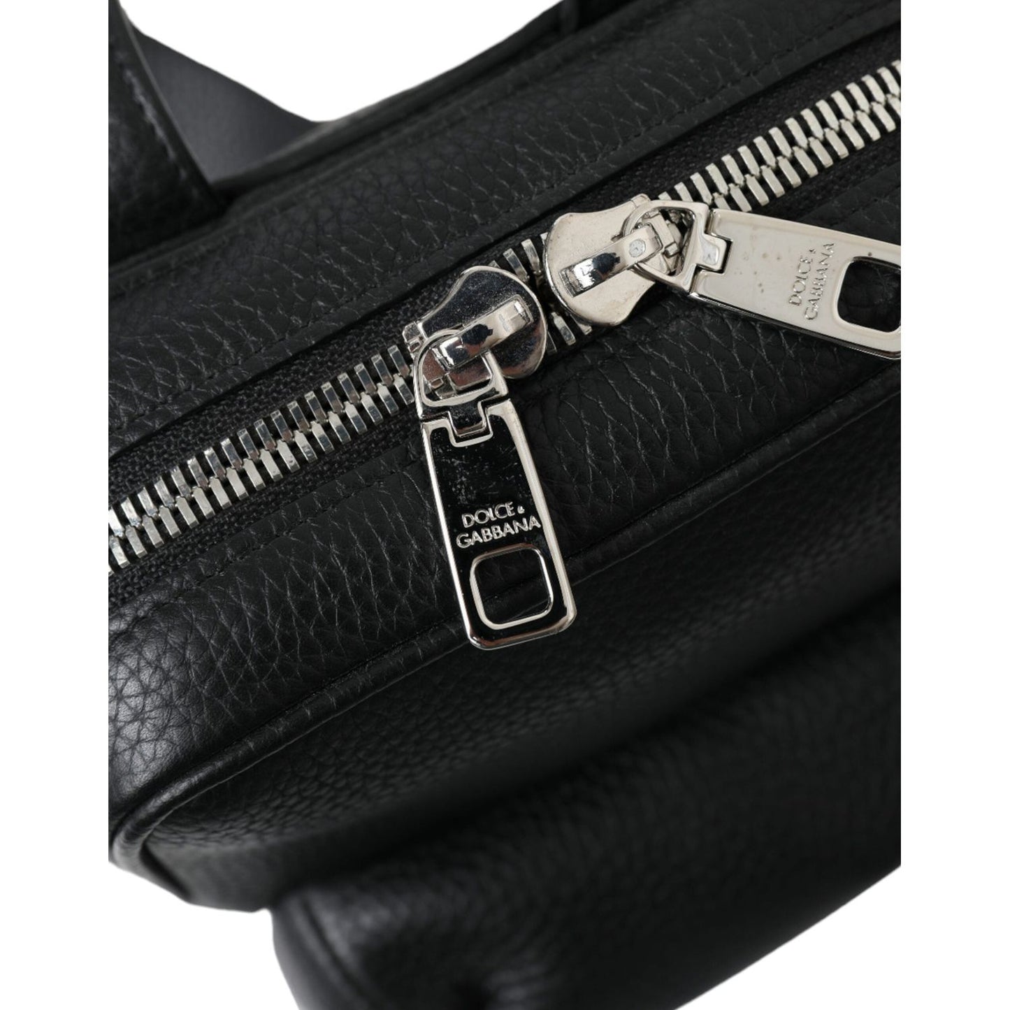Dolce & Gabbana Black Calfskin Leather Logo Palermo Backpack Bag