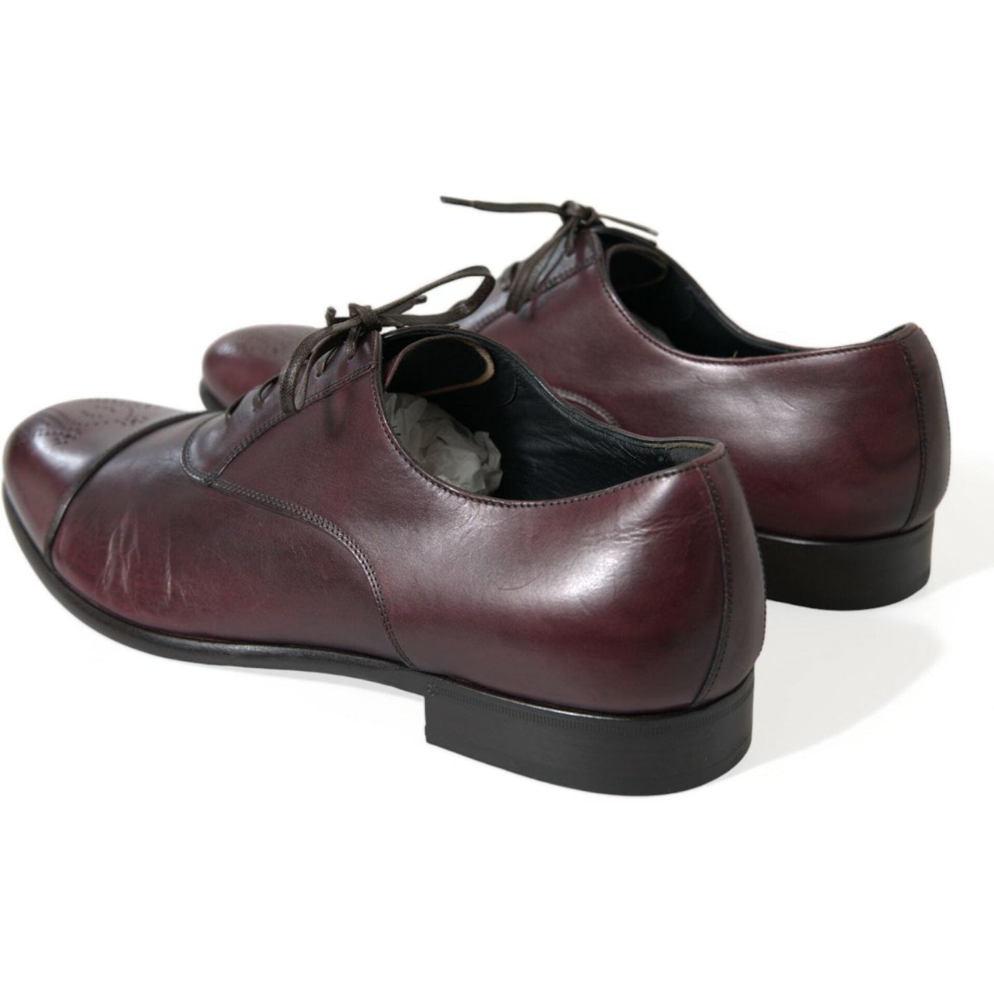 Dolce & Gabbana Elegant Burgundy Leather Derby Shoes Dolce & Gabbana Dark Slate Gray