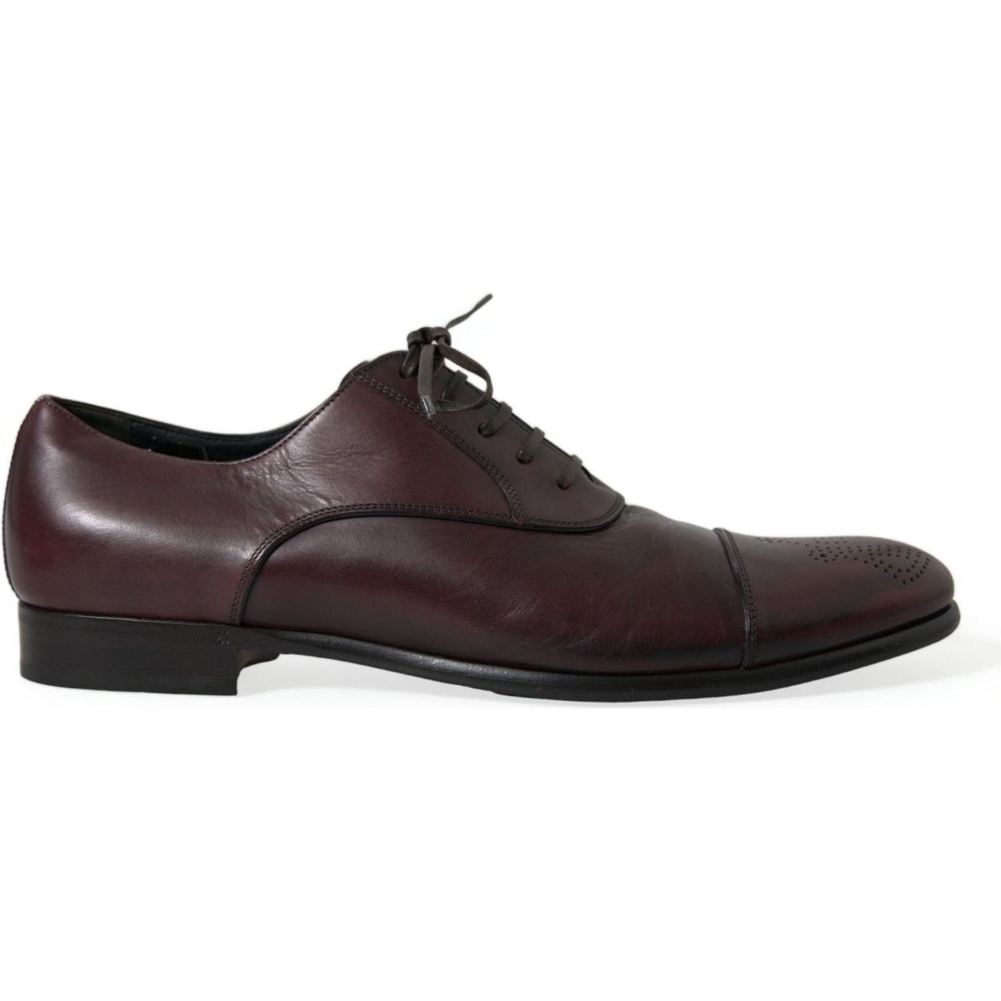 Dolce & Gabbana Elegant Burgundy Leather Derby Shoes Dolce & Gabbana Dark Slate Gray