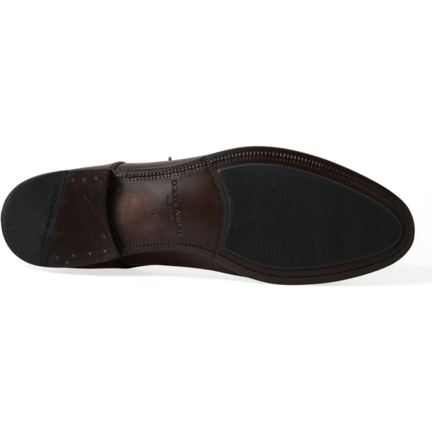 Dolce & Gabbana Elegant Burgundy Leather Derby Shoes Dolce & Gabbana Black