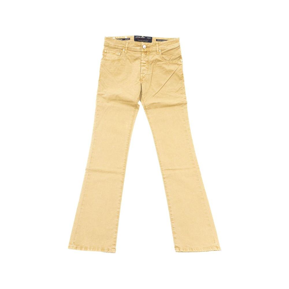 Jacob Cohen Beige Cotton Men Jeans Jacob Cohen Pale Goldenrod
