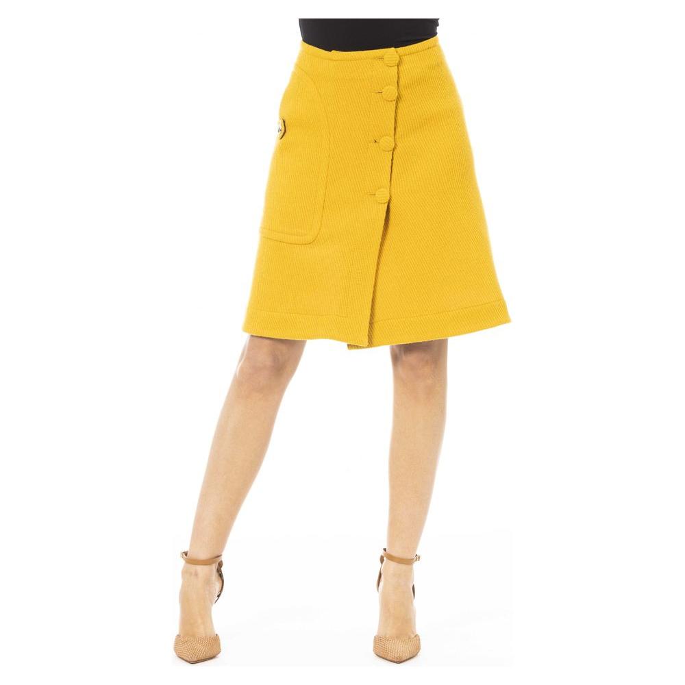 Jacob Cohen Yellow Wool Women Skirt Jacob Cohen Sandy Brown