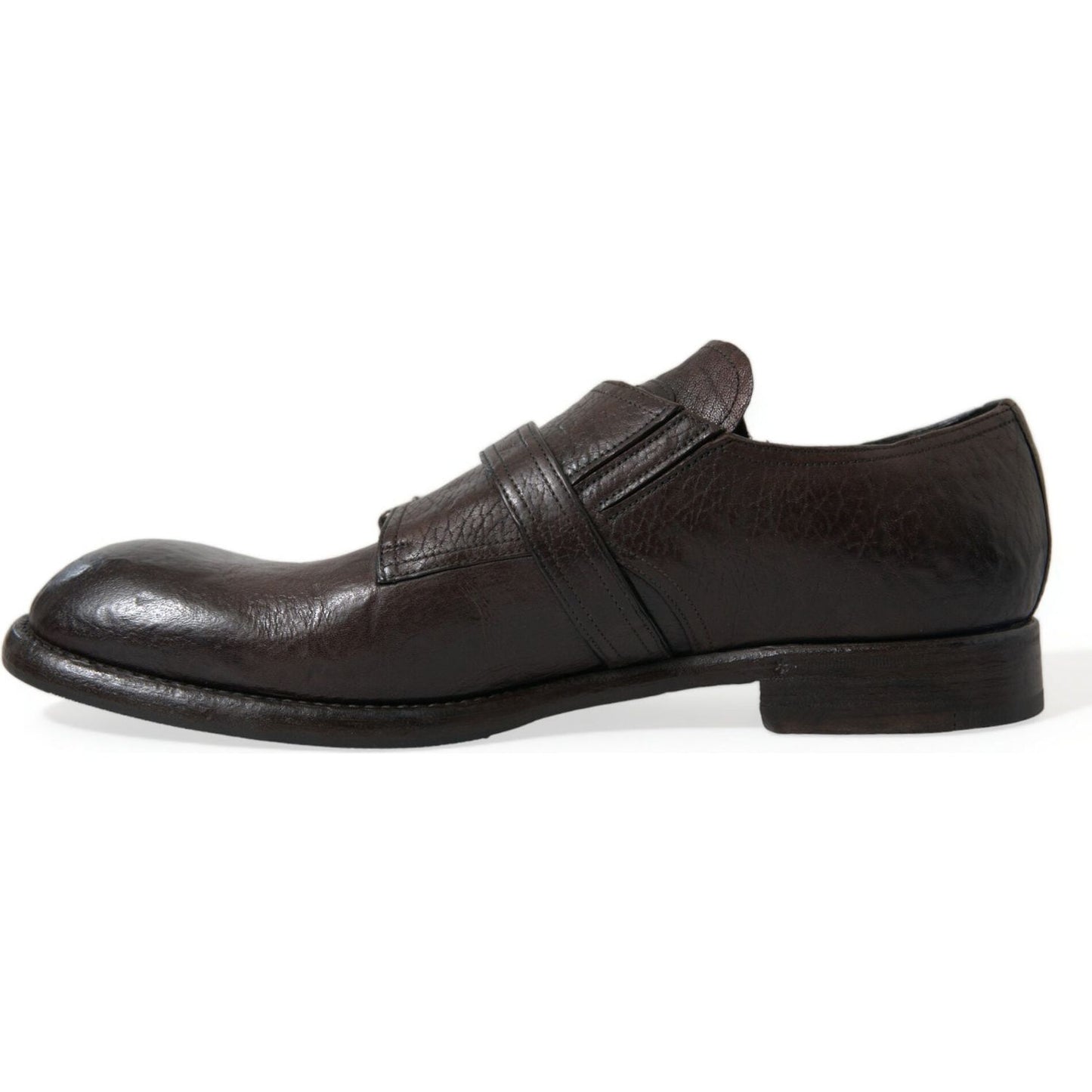 Dolce & Gabbana Elegant Triple Buckle Leather Dress Shoes Dolce & Gabbana Dark Slate Gray