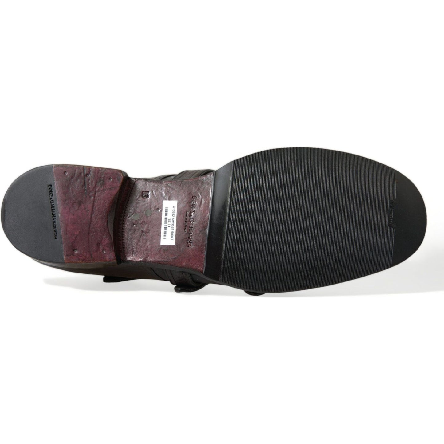 Dolce & Gabbana Elegant Triple Buckle Leather Dress Shoes Dolce & Gabbana Dark Slate Gray