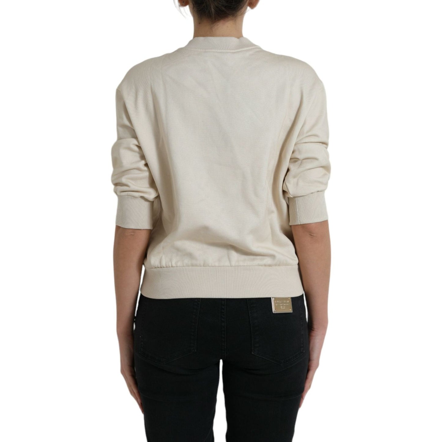 Dolce & Gabbana Elegant Jungle Print Crewneck Sweater Dolce & Gabbana Gray