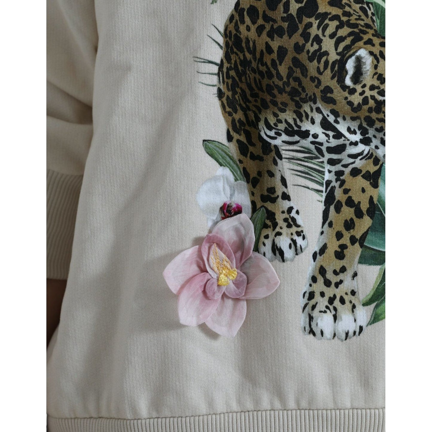 Dolce & Gabbana Elegant Jungle Print Crewneck Sweater Dolce & Gabbana Light Slate Gray