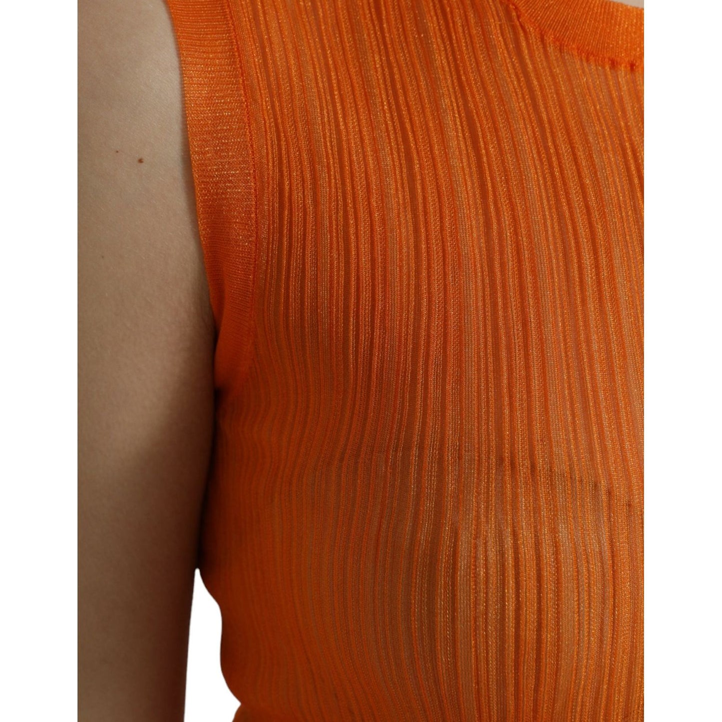 Dolce & Gabbana Chic Orange Crew Neck Tank Top Dolce & Gabbana Saddle Brown