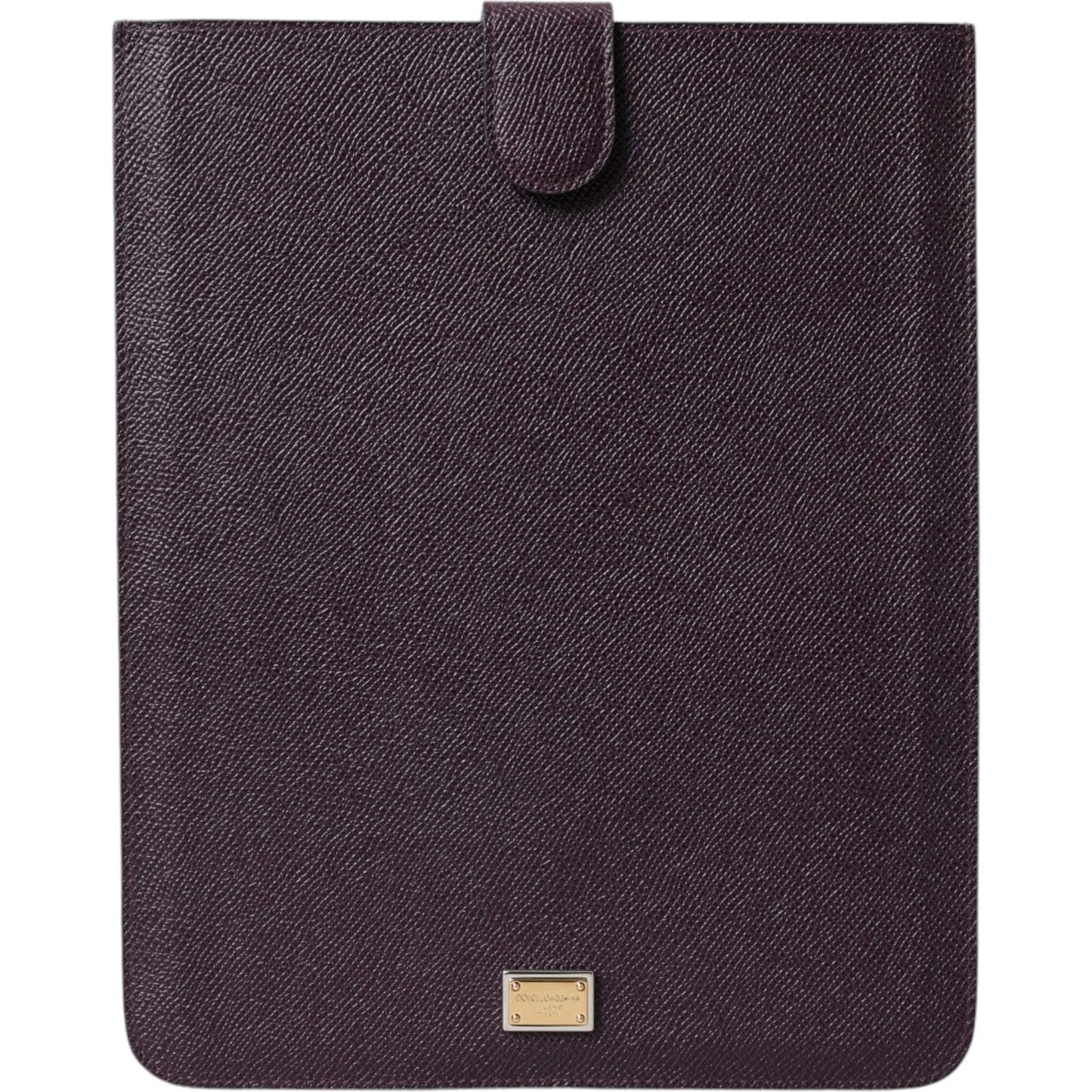 Dolce & Gabbana Elegant Leather Tablet Pouch in Rich Brown Dolce & Gabbana Dark Slate Gray
