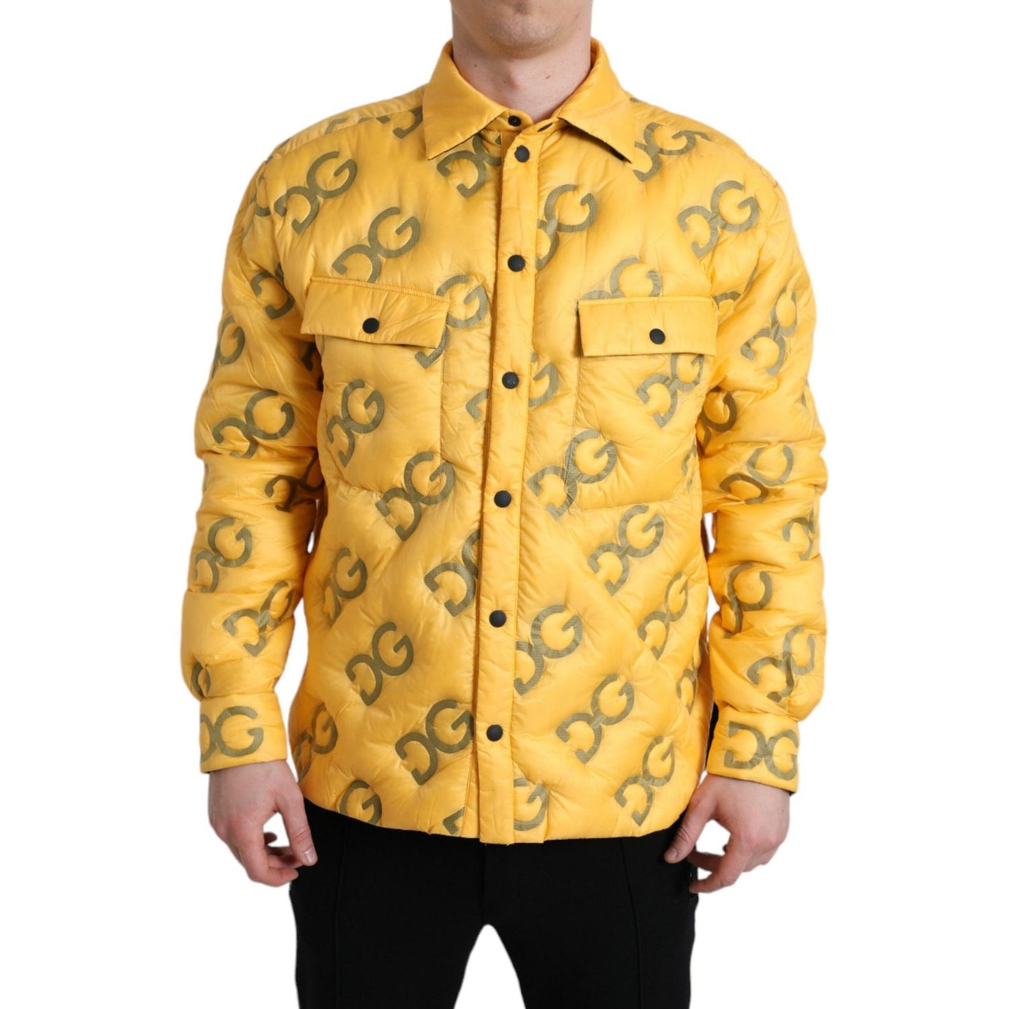 Dolce & Gabbana Elegant Yellow Padded Blouson Jacket Dolce & Gabbana Sandy Brown