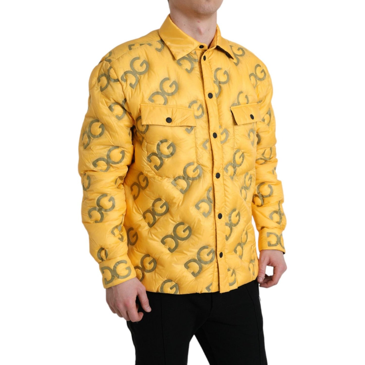 Dolce & Gabbana Elegant Yellow Padded Blouson Jacket Dolce & Gabbana Sandy Brown