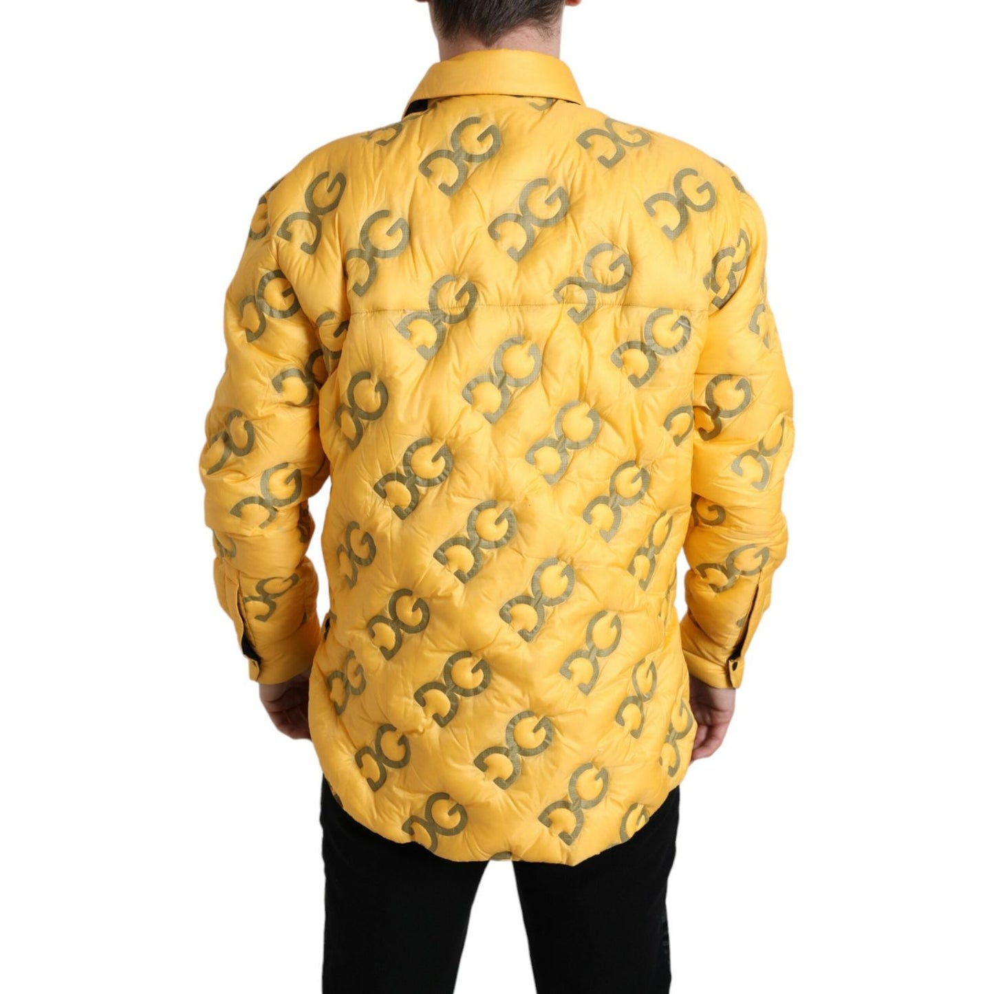 Dolce & Gabbana Elegant Yellow Padded Blouson Jacket Dolce & Gabbana Sandy Brown
