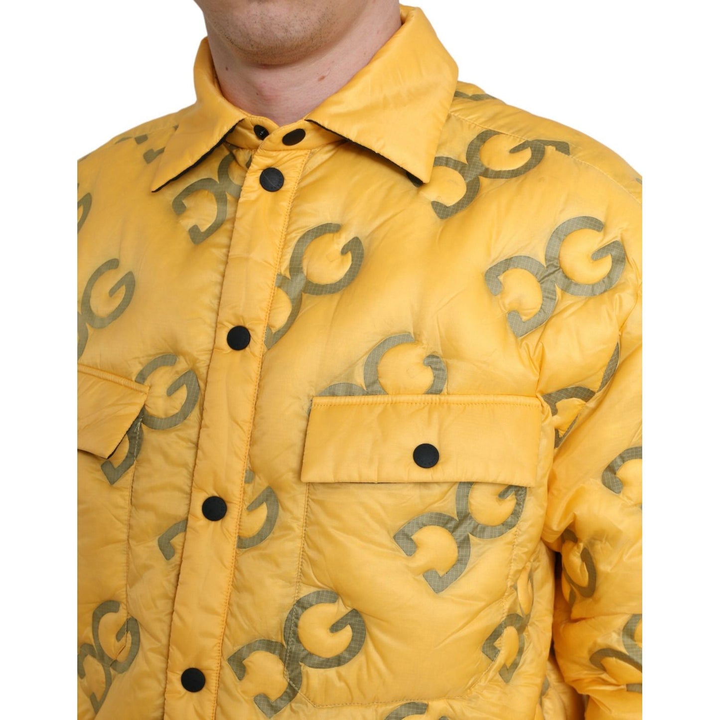 Dolce & Gabbana Elegant Yellow Padded Blouson Jacket Dolce & Gabbana Sandy Brown