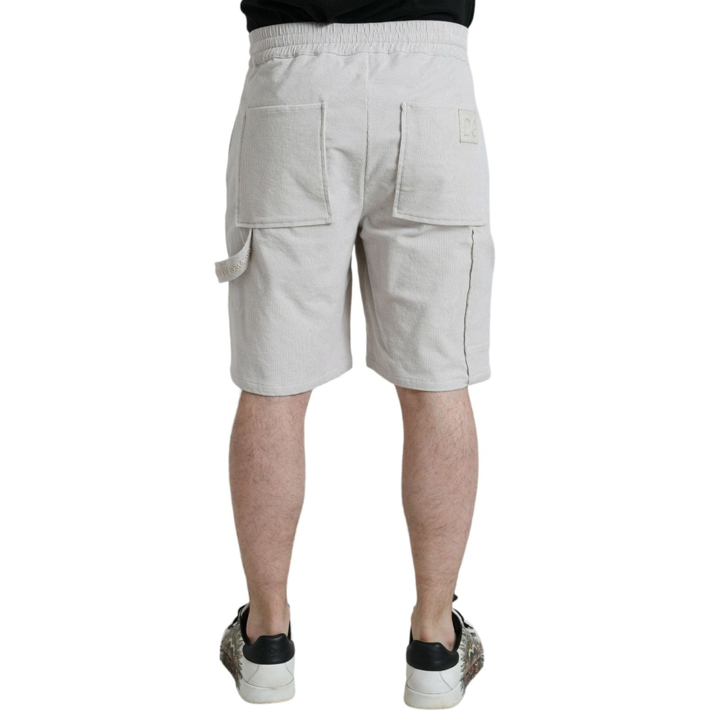 Dolce & Gabbana Beige Cotton Corduroy Men's Bermuda Shorts Dolce & Gabbana Gray