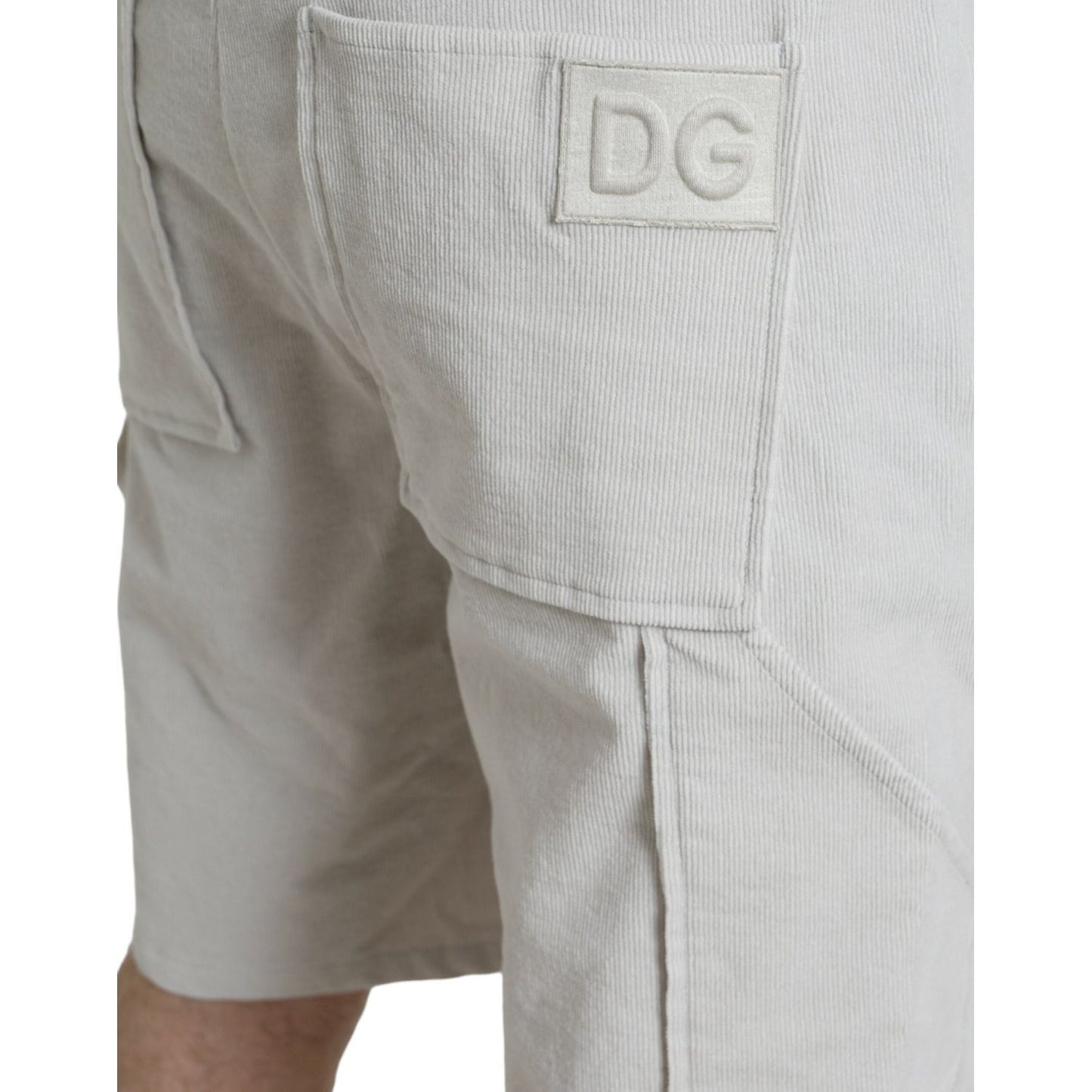 Dolce & Gabbana Beige Cotton Corduroy Men's Bermuda Shorts Dolce & Gabbana Gray