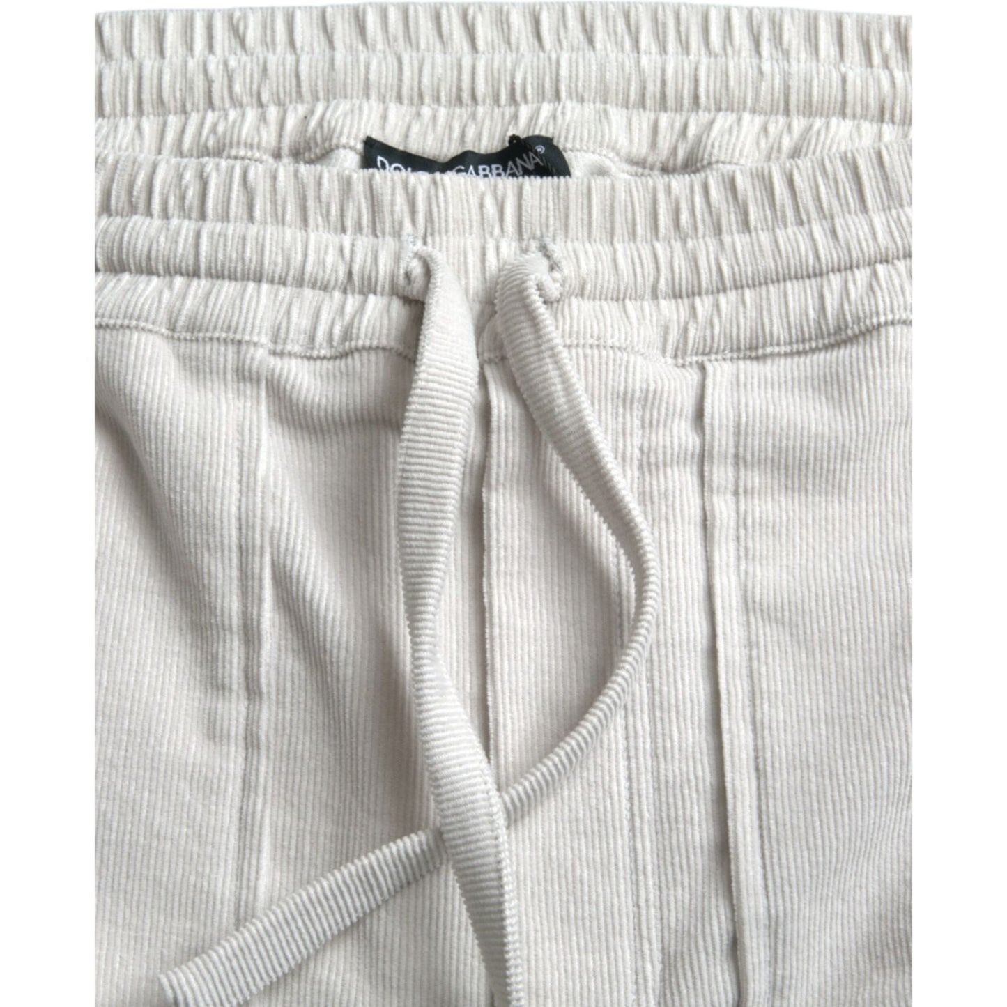 Dolce & Gabbana Beige Cotton Corduroy Men's Bermuda Shorts Dolce & Gabbana Light Gray