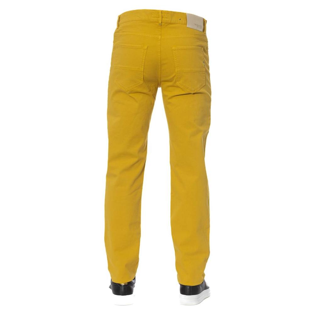 Trussardi Jeans Yellow Cotton Men Pant Trussardi Jeans Goldenrod