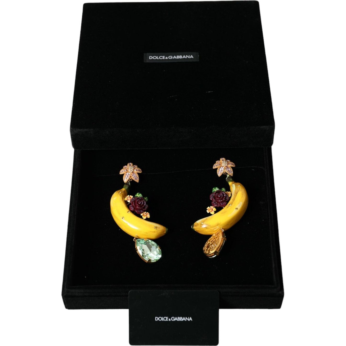 Dolce & Gabbana Chic Clip-on Banana Dangle Earrings Earrings Dolce & Gabbana Black