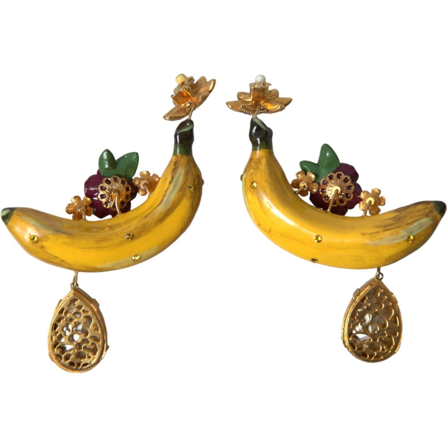 Dolce & Gabbana Chic Clip-on Banana Dangle Earrings Earrings Dolce & Gabbana Dark Goldenrod