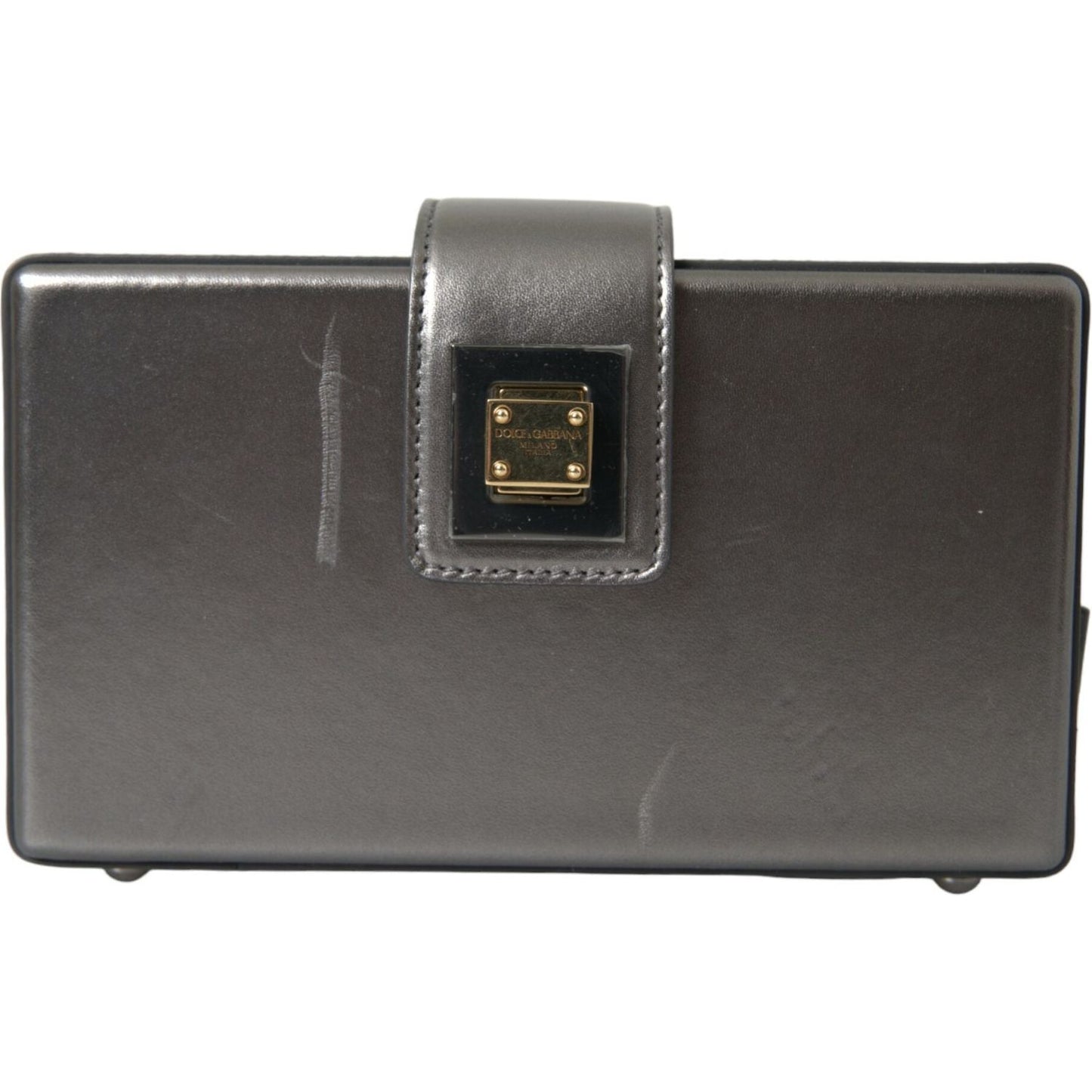 Dolce & Gabbana Metallic Gray Calfskin Shoulder Bag with Chain Strap Dolce & Gabbana Dark Slate Gray