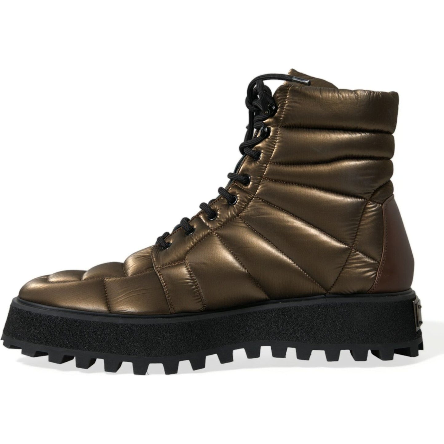 Dolce & Gabbana Bronze Plateau Padded Boots with DG Logo Plate Dolce & Gabbana Dark Slate Gray