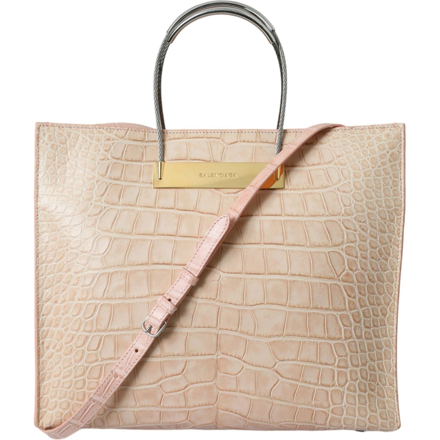 Balenciaga Alligator Leather Chic Pink Tote Bag Balenciaga Gray