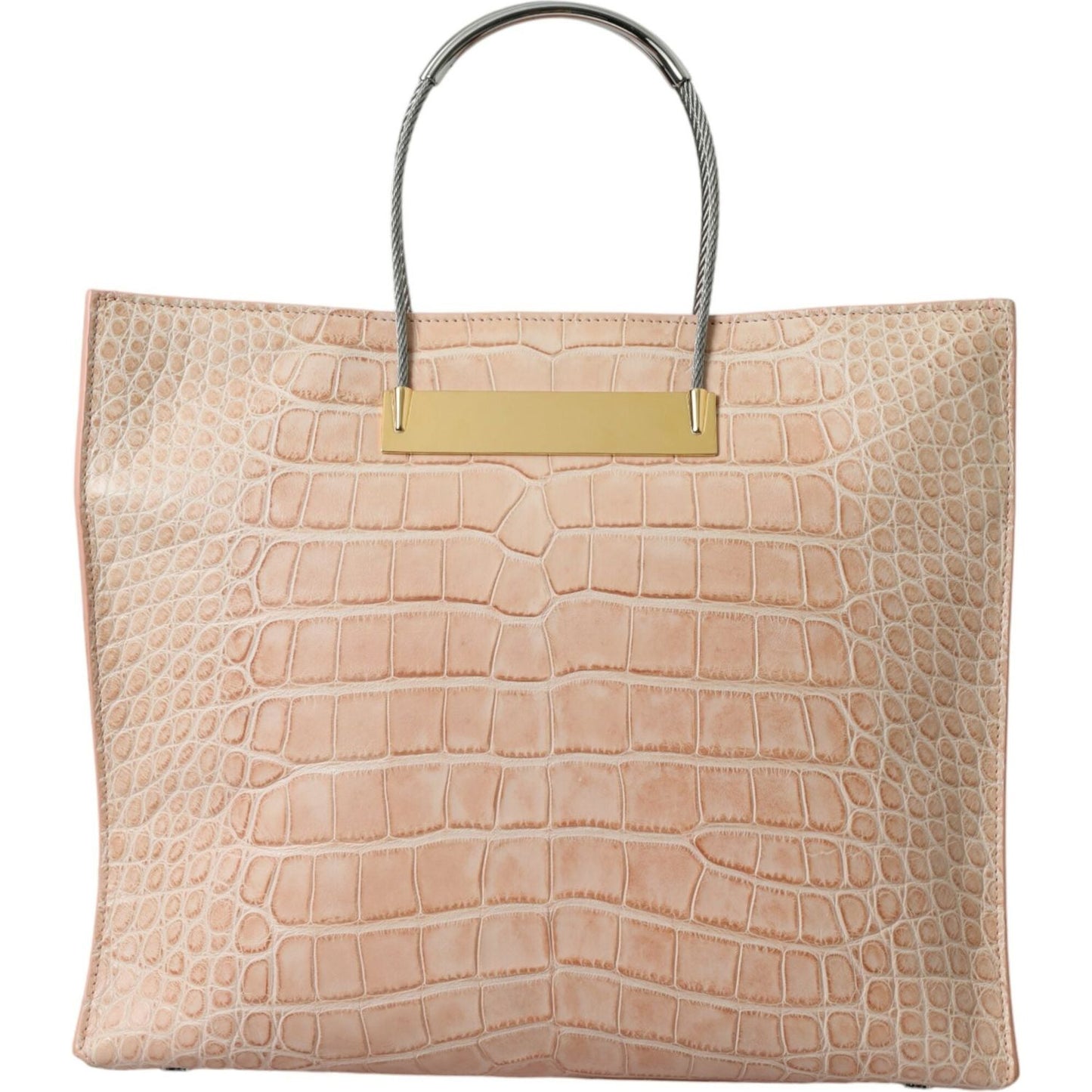 Balenciaga Alligator Leather Chic Pink Tote Bag Balenciaga Tan