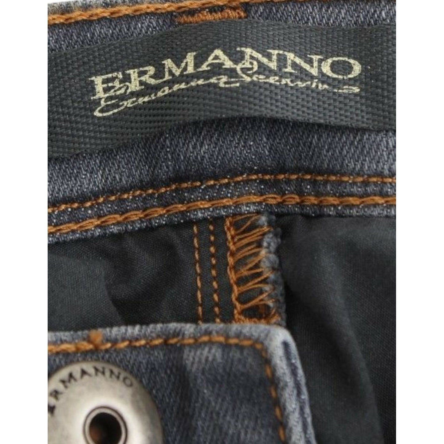 Ermanno Scervino Chic Gray Slim-Fit Skinny Jeans Ermanno Scervino Dark Slate Gray