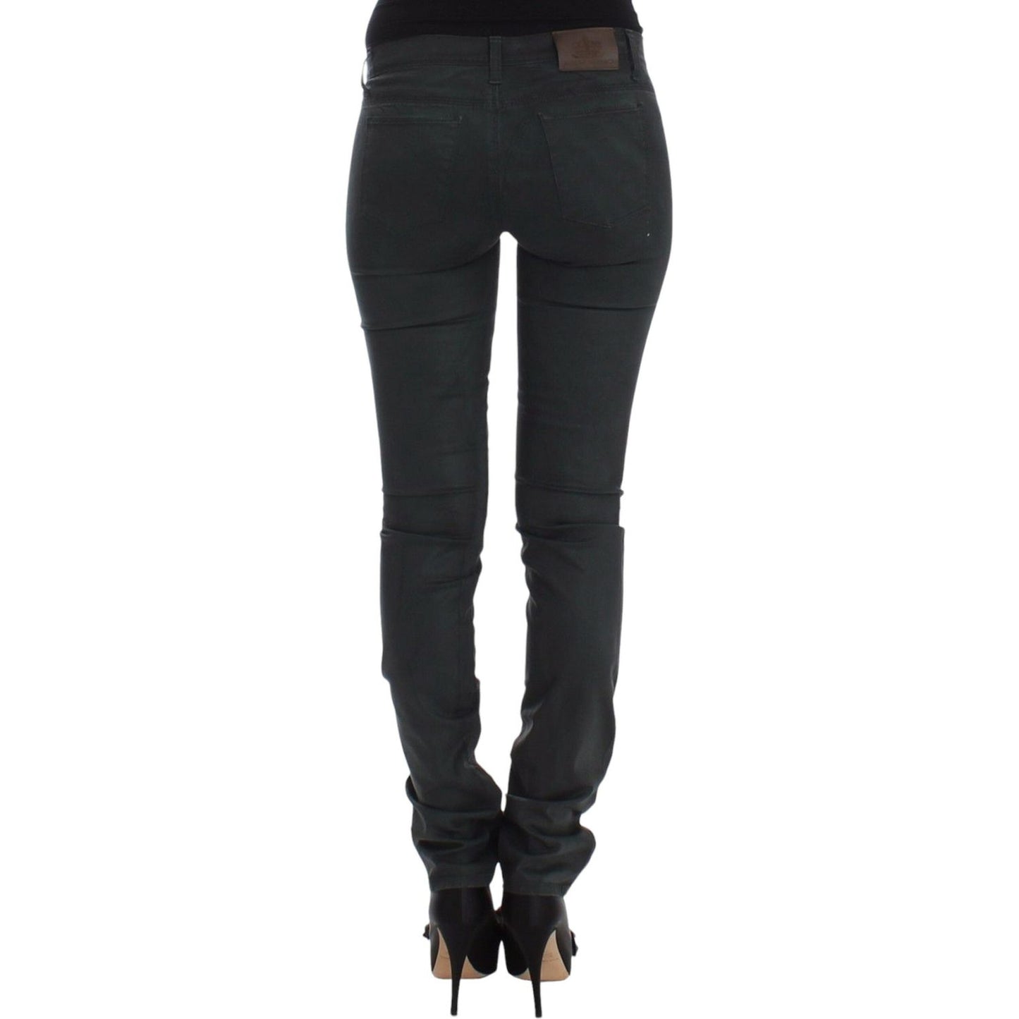 Ermanno Scervino Elegant Dark Green Slim Fit Jeans Ermanno Scervino Dark Slate Gray
