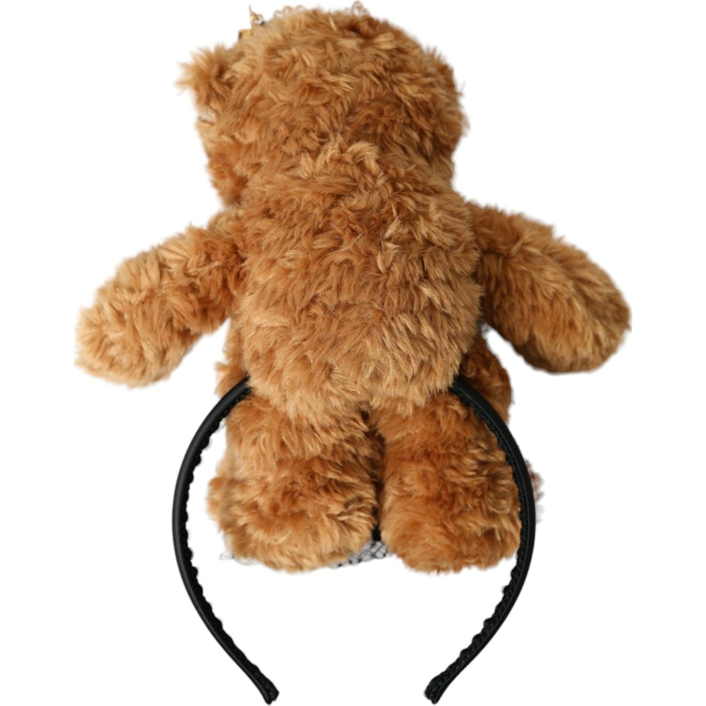 Dolce & Gabbana Brown Teddy Bear Gold Crystal Crown Hair Band Diadem Dolce & Gabbana Sienna