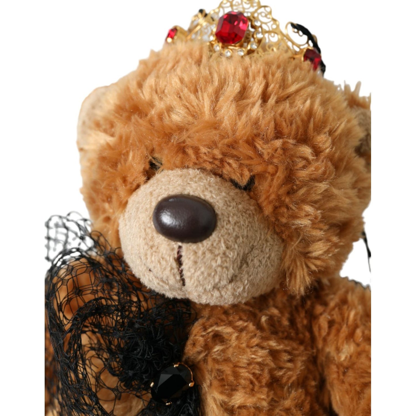 Dolce & Gabbana Brown Teddy Bear Gold Crystal Crown Hair Band Diadem Dolce & Gabbana Sienna