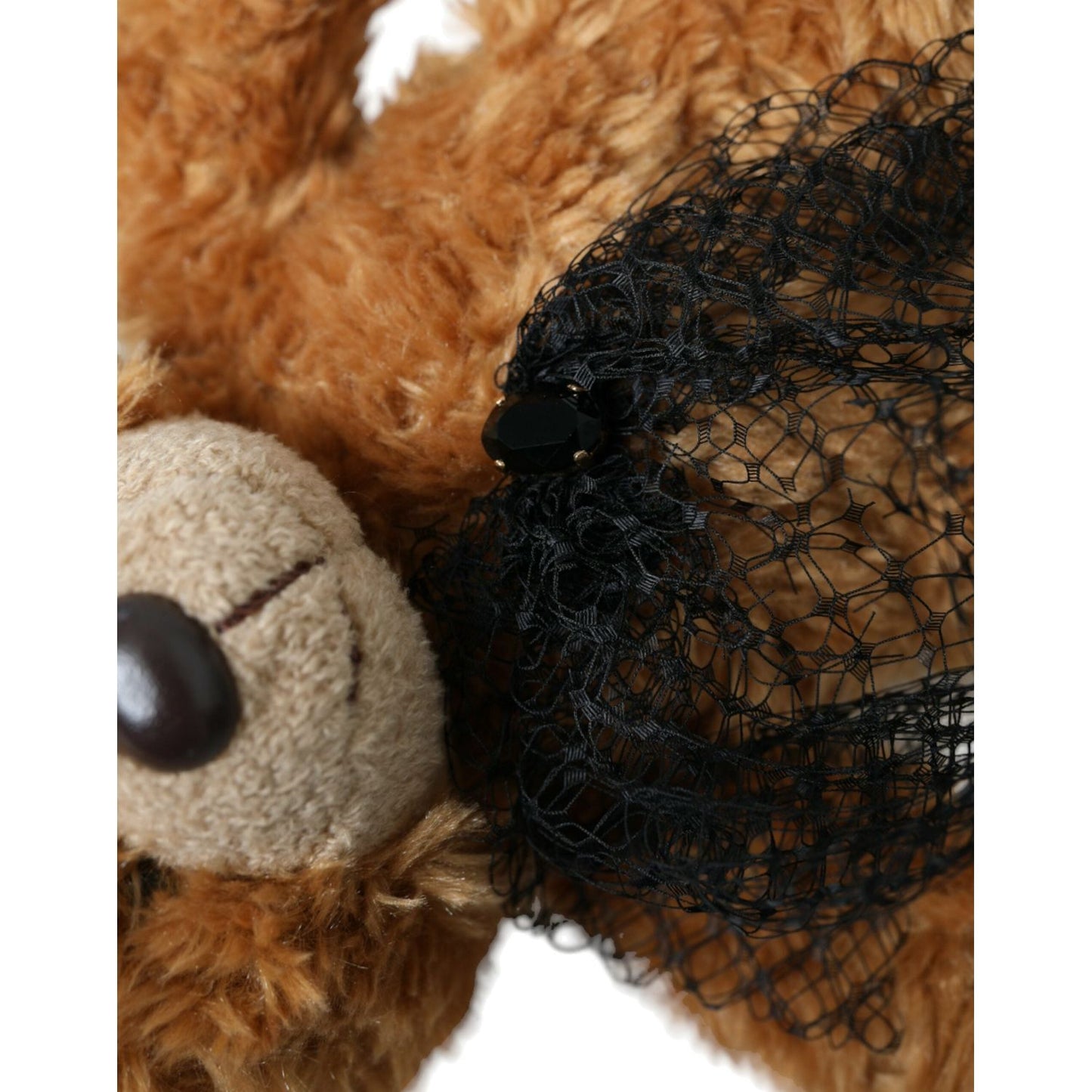 Dolce & Gabbana Brown Teddy Bear Gold Crystal Crown Hair Band Diadem Dolce & Gabbana Dark Slate Gray