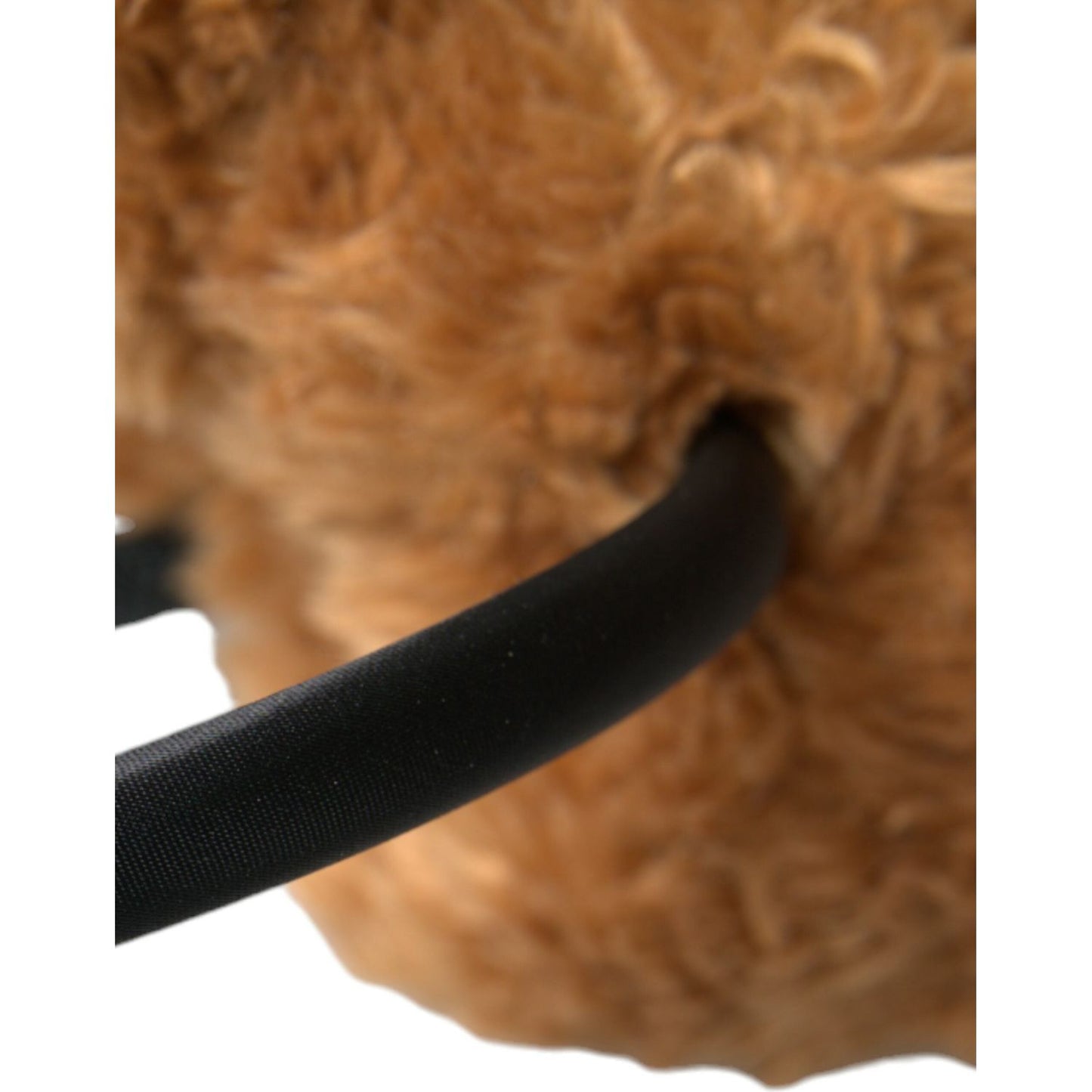 Dolce & Gabbana Brown Teddy Bear Gold Crystal Crown Hair Band Diadem Dolce & Gabbana Sienna