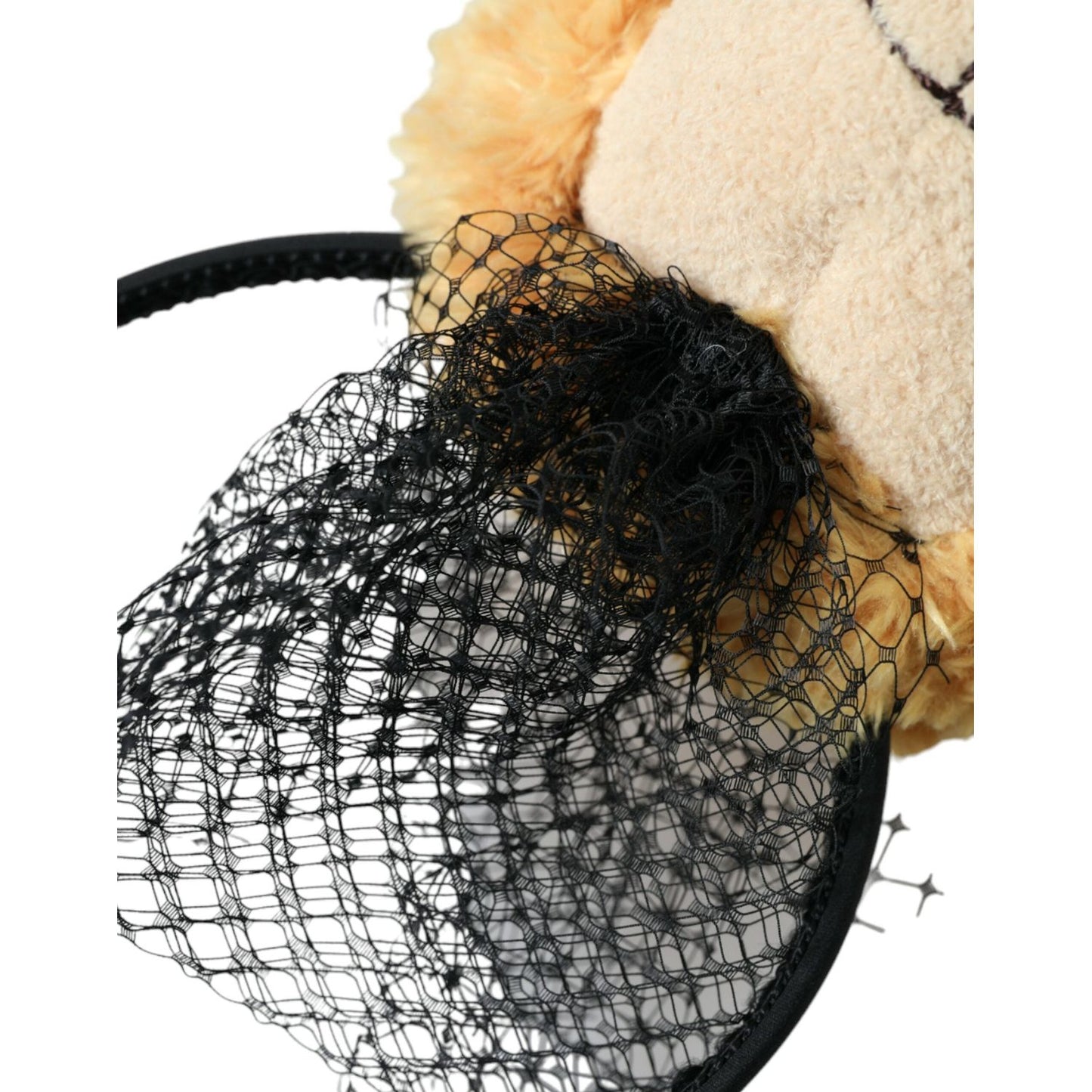 Dolce & Gabbana Brown Teddy Bear Gold Crystal Crown Hair Band Diadem Dolce & Gabbana Dark Slate Gray