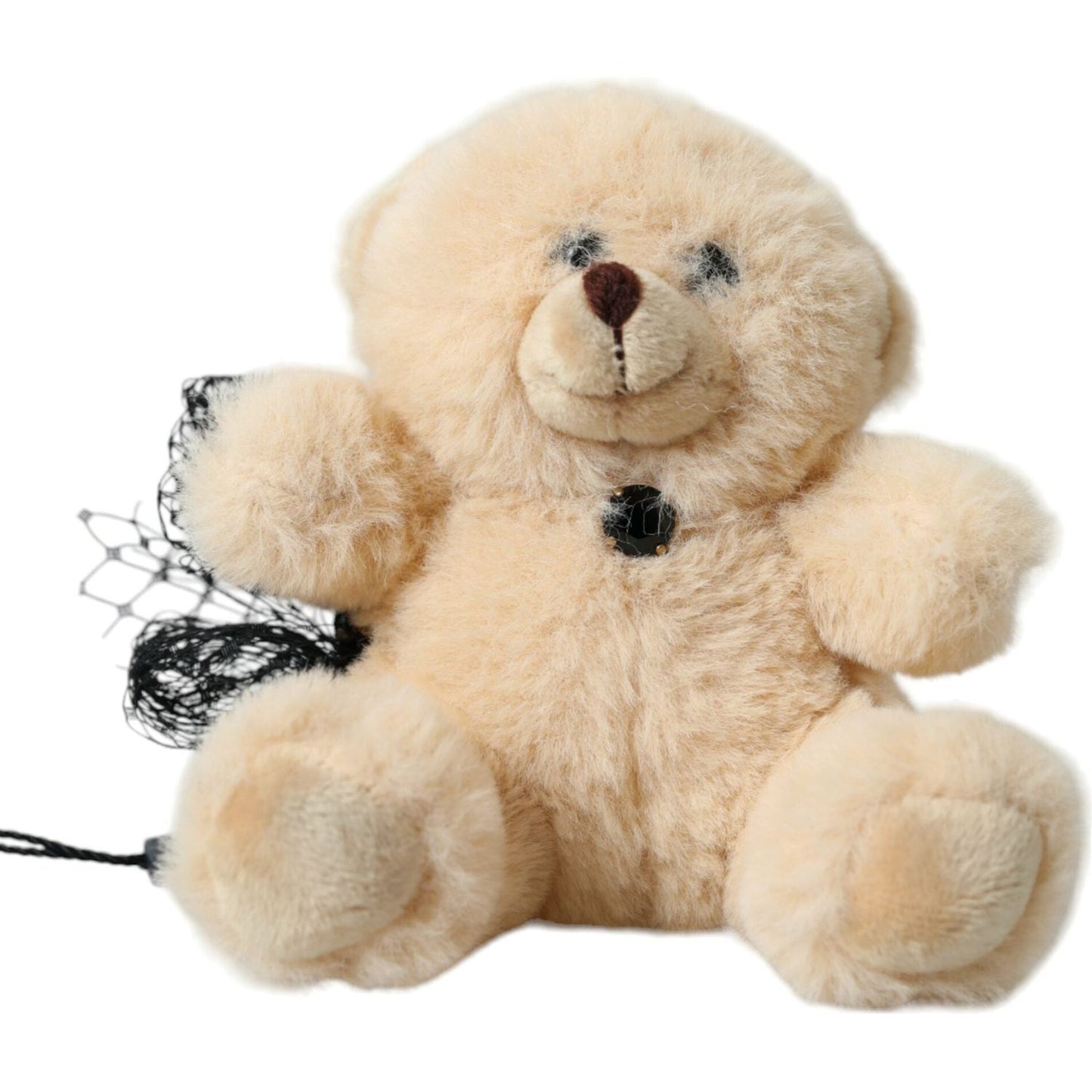 Dolce & Gabbana Beige Teddy Bear Mesh Net Band Hair Clip Dolce & Gabbana Tan