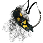 Dolce & Gabbana Black Lemons Sicily Purple Crystal Net Headband Diadem SMY101430