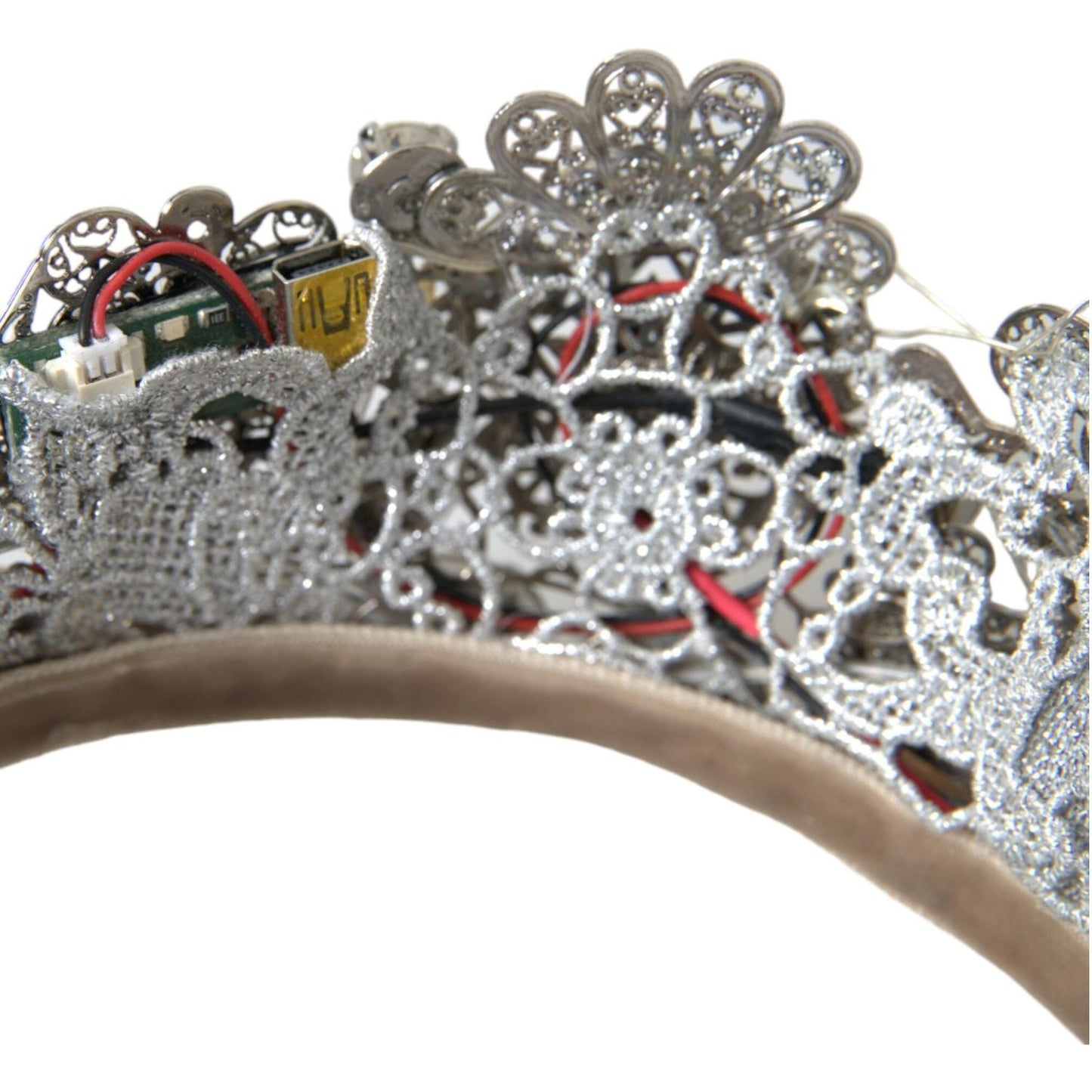 Dolce & Gabbana Silver Brass STRASS Crystal Crown Tiara LED Diadem Dolce & Gabbana Slate Gray