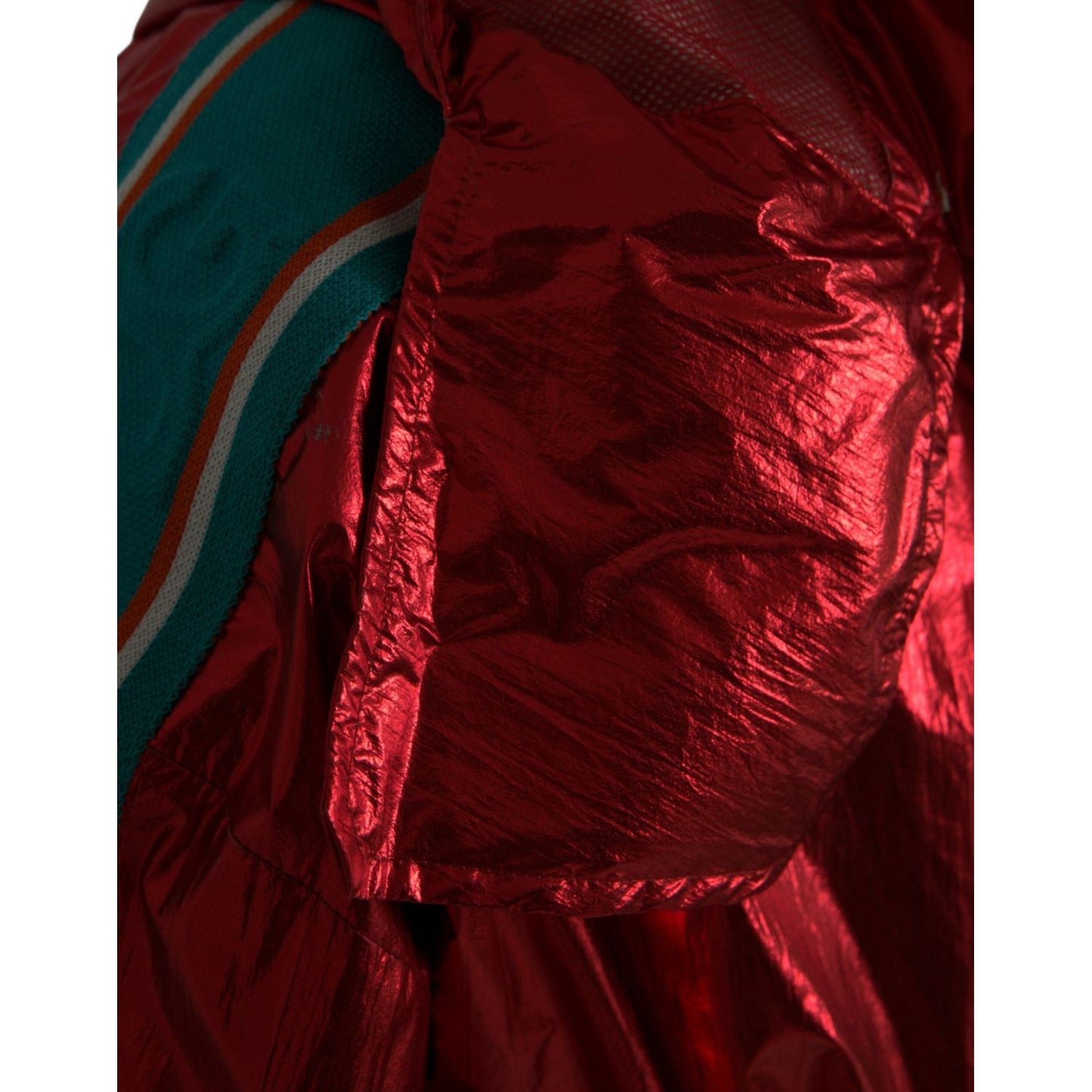 Dolce & Gabbana Red Nylon Hooded Pullover Sweatshirt Jacket Dolce & Gabbana Black