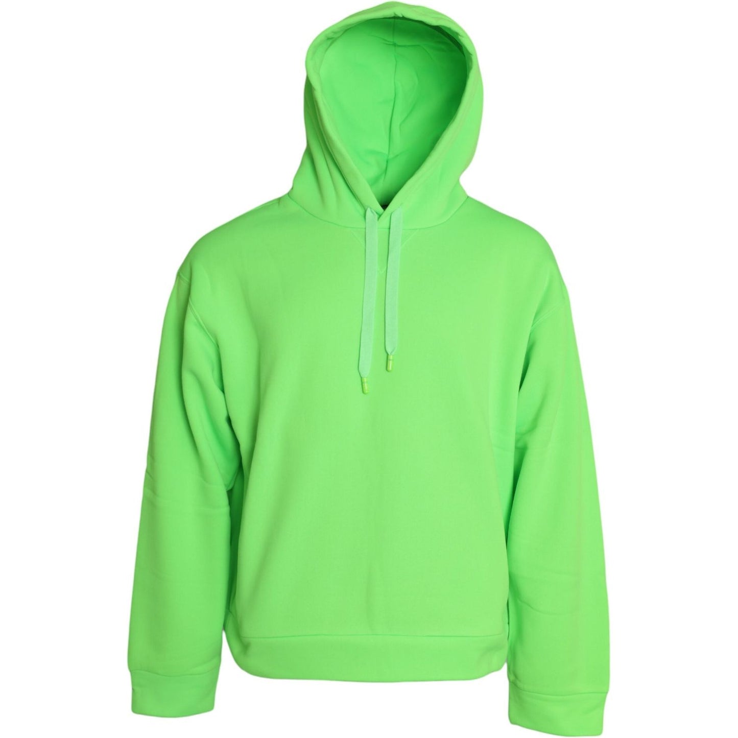 Dolce & Gabbana Neon Green Hooded Top Pullover Sweater Dolce & Gabbana Light Green