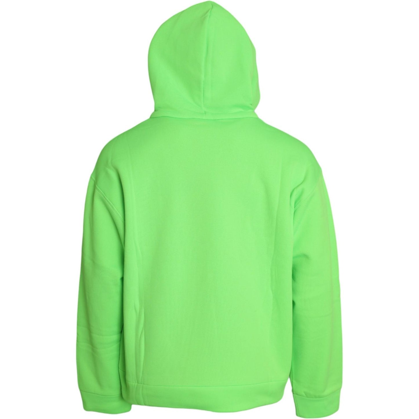 Dolce & Gabbana Neon Green Hooded Top Pullover Sweater Dolce & Gabbana Light Green
