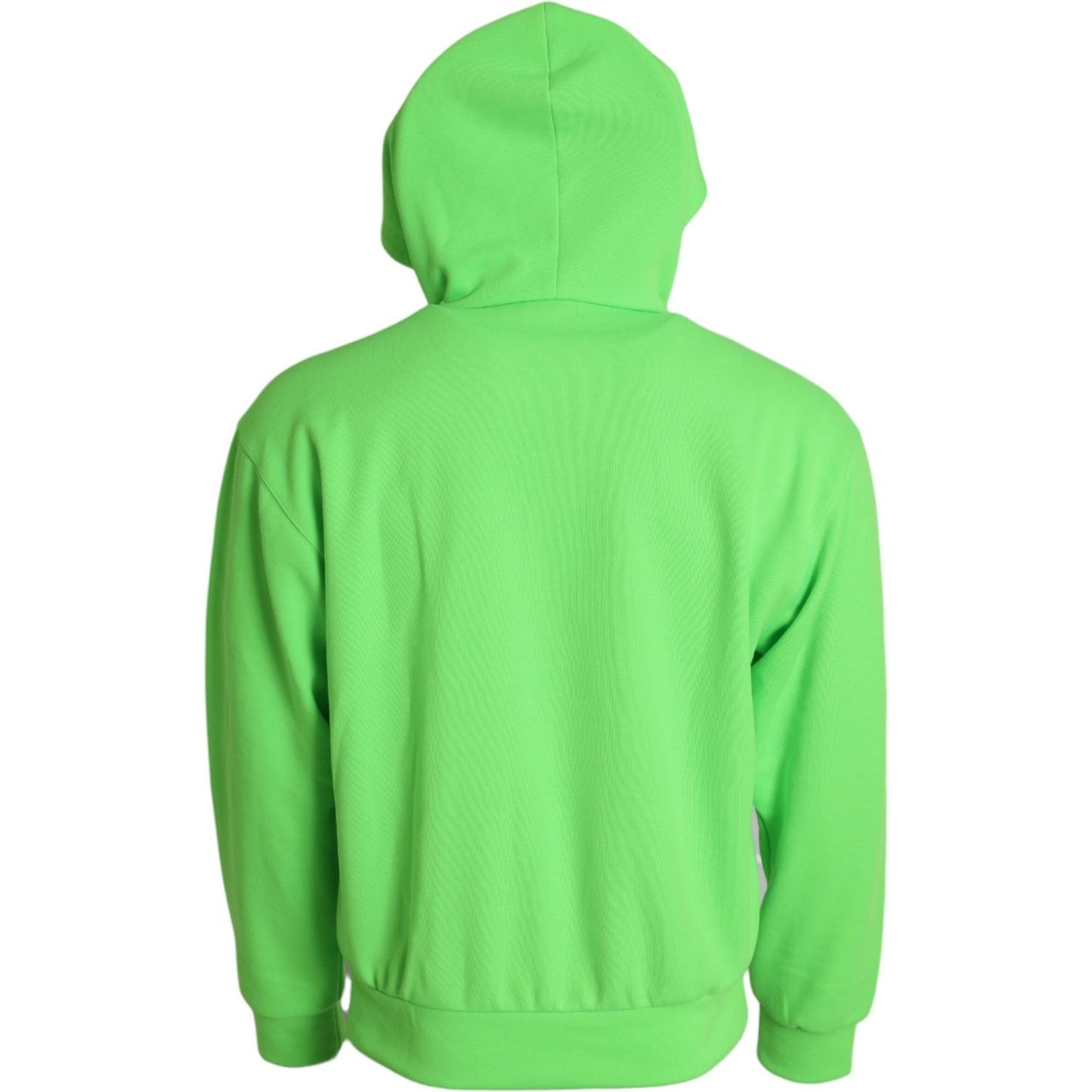Dolce & Gabbana Neon Green Hooded Full Zip Top Sweater Dolce & Gabbana Light Green
