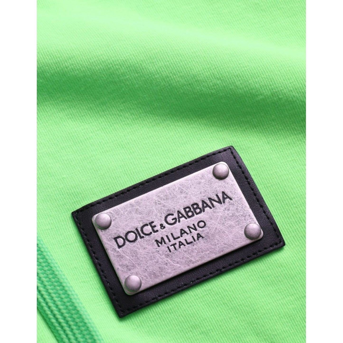 Dolce & Gabbana Neon Green Hooded Full Zip Top Sweater Dolce & Gabbana Light Green