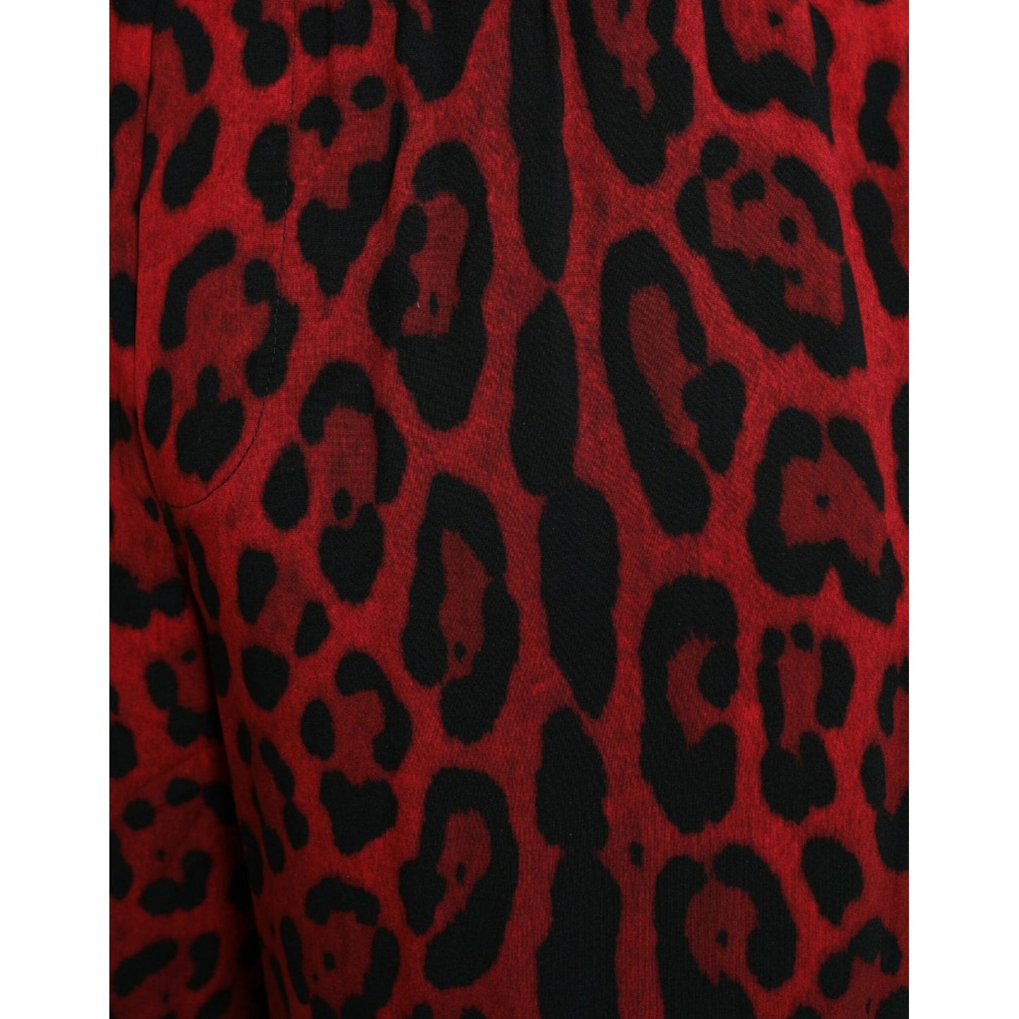 Dolce & Gabbana Red Leopard Print Viscose Bermuda Shorts Dolce & Gabbana Black