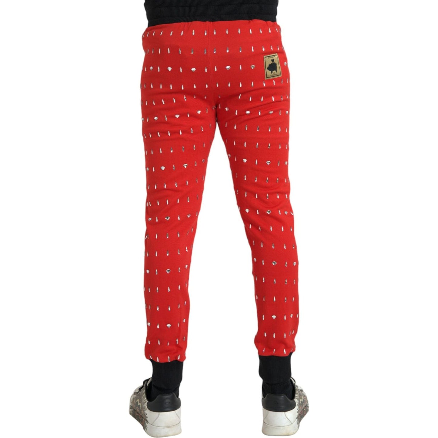 Dolce & Gabbana Red Year Of The Pig Jogger Sweatpants Pants Dolce & Gabbana Firebrick