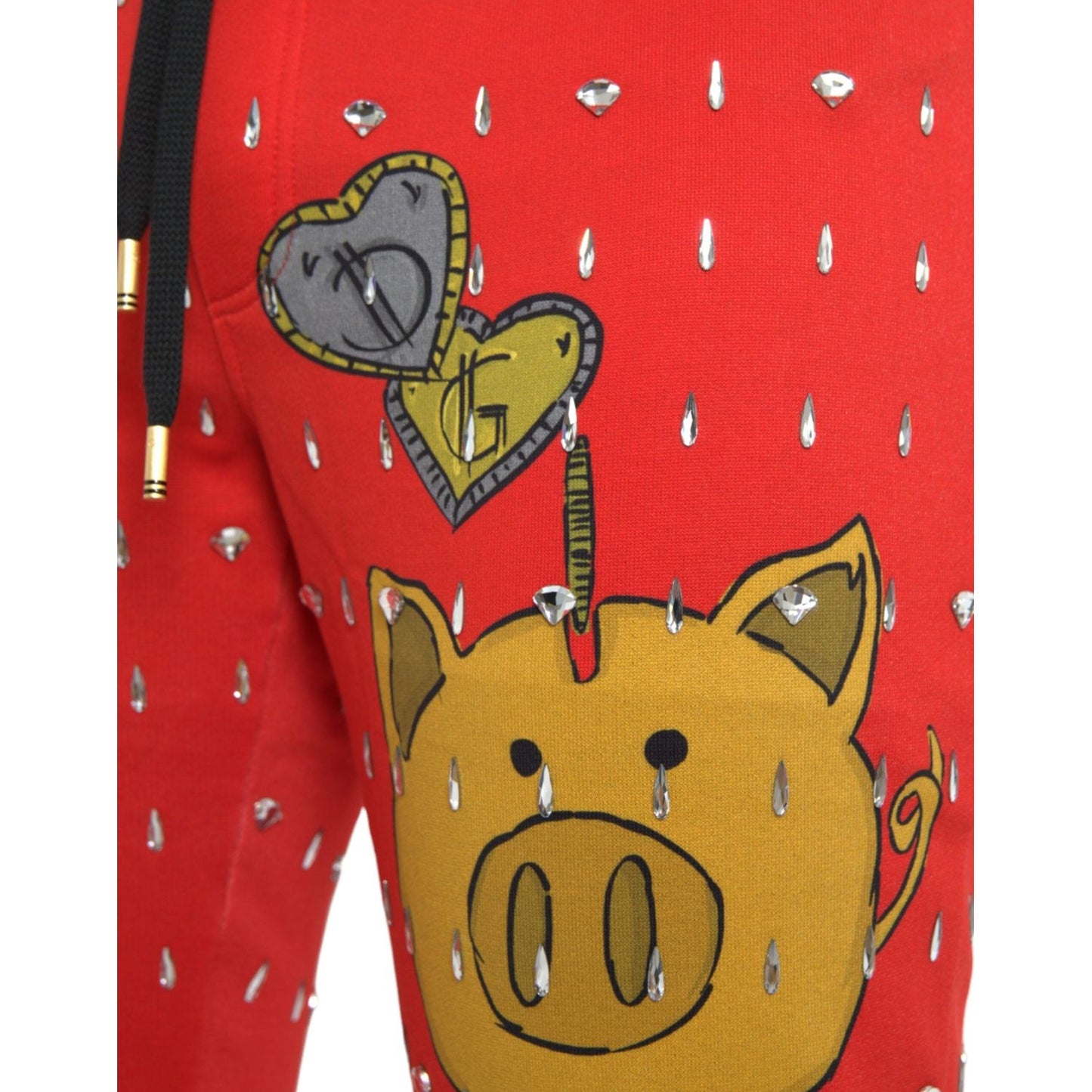 Dolce & Gabbana Red Year Of The Pig Jogger Sweatpants Pants Dolce & Gabbana Chocolate