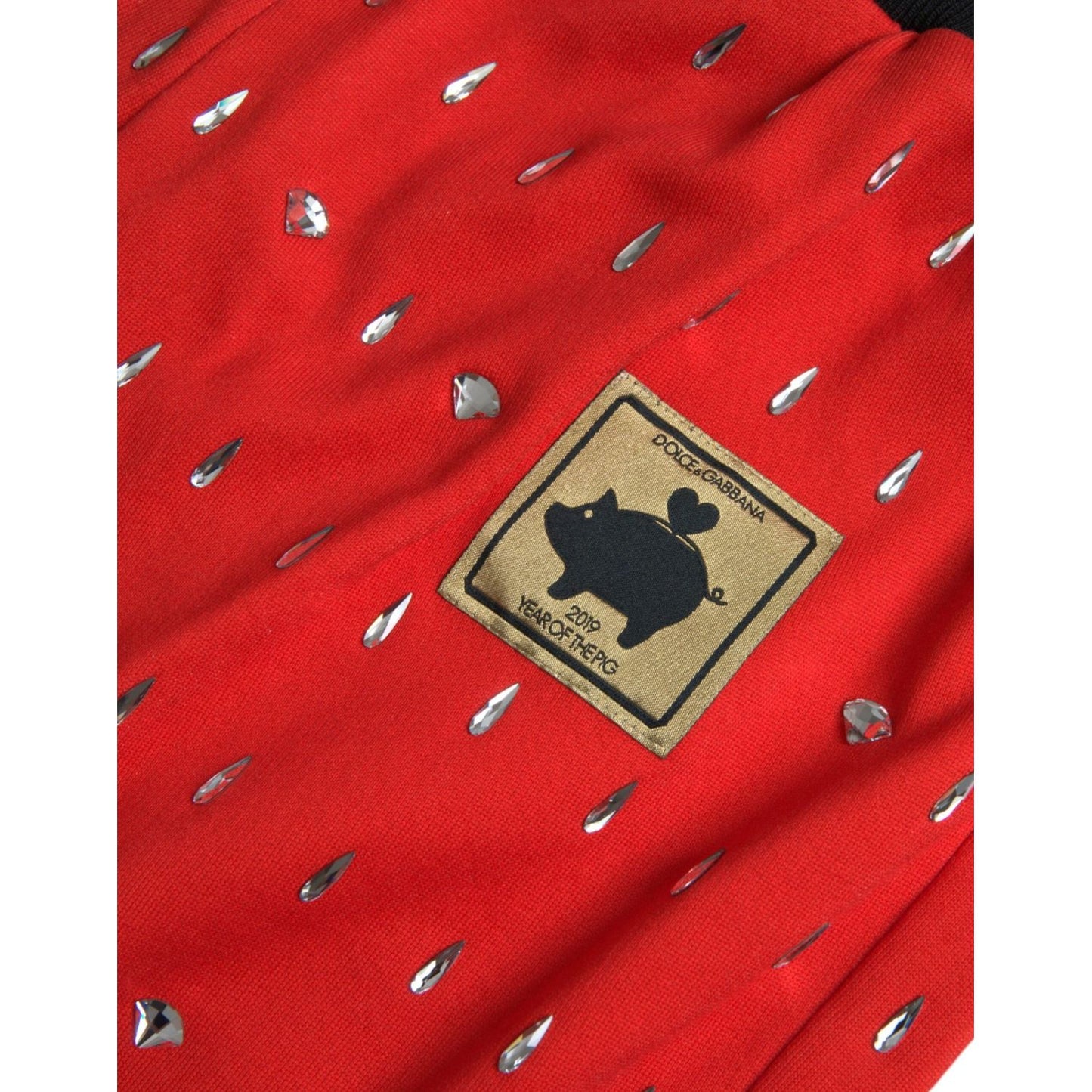 Dolce & Gabbana Red Year Of The Pig Jogger Sweatpants Pants Dolce & Gabbana Firebrick